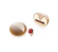 Silikomart Maritozzo 135 - Molde monoporción de silicona Platinum con 6 cavidades de 117 ml e inserto 12 cavidades de 20 ml para mousse, semifríos y entremets, fabricado en Italia