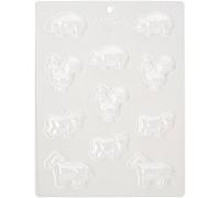 Silikomart | Molde de Chocolate de Plástico con Formas de Animales, Color Transparente, Medidas 330 x 192 x 8 mm