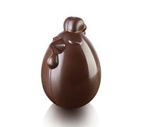 silikomart | Molde de Chocolate Termoformado Reutilizable LADY COCCA, Pack de 1 Molde de Huevo de Chocolate, Forma de Gallina, 250 x 150 h 58 mm, Made in Italy