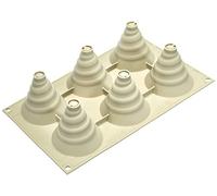 Silikomart | Molde de silicona para SOFFICE INCANTO Monoporciones, antiadherente, 6 Monoporciones, Pack de 1 Molde para tartas, Diseño 3D, Ø 60 h 70 mm, Volumen 600 ml, Made in Italy