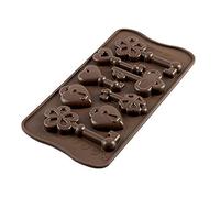 silikomart | SCG33 Molde de Silicona para Bombones Choco Keys, Antiadherente, 8 Bombones, Pack de 1 Molde para Bombones, Easy Choc, 4 x 84 mm, h14 mm, Made in Italy