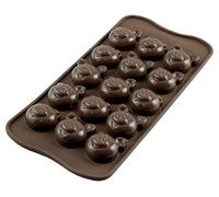 silikomart | SCG35 Molde de silicona para Chocolates CHOCO PIGS, Antiadherente, 15 Chocolates, Pack de 1 Molde para Dulces, Easy Choc, 31 x 29 mm, h 15 mm, Made in Italy