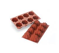 silikomart SF 154 Charlotte Molde de Silicona 180mm x 335mm x h41mm, Ø70mm, Rojo ladrillo, 5.5 x 17.5 x 31 cm