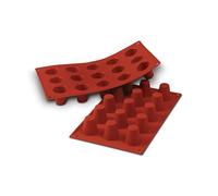 Silikomart | SF0019 Molde de silicona para Monoporciones BABÀ, antiadherente, 15 cavidades, Pack de 1 Molde para tartas, Ø 35 h 38 mm, Made in Italy