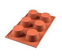 Silikomart Molde de silicona SF0023 para muffins, 6 cavidades, Ø69 h35 mm, Antiadherente
