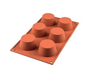 Silikomart | SF0023 Molde de Silicona para Muffin Monoporciones, Antiadherente, 6 cavidades, Pack de 1 Molde para Tartas, Ø 69 h 35 mm, Made in Italy