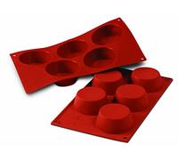 Silikomart | SF0024 Molde de silicona para MUFFIN Monoporciones, Antiadherente, 5 cavidades, Pack de 1 Molde para tartas, Ø 81 h 32 mm, Made in Italy