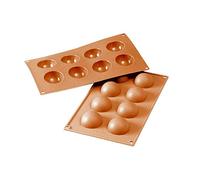 Silikomart | SF004 Molde de silicona para Monoporciones SEMISFERA, antiadherente, 8 cavidades, Pack de 1 Molde para tartas, Ø 50 h 25 mm, Made in Italy