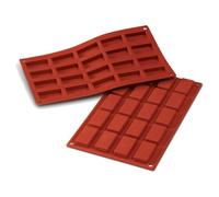 silikomart | SF025 Molde de Silicona para Monoporciones, Antiadherente, 20 Moldes, Pack de 1 Molde para tartas, 49 x 26 mm, h11 mm, Made in Italy