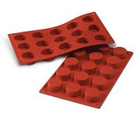 silikomart SF027 Petit-Fours Molde de Silicona Ø40 h 20 mm, Rojo