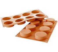 Silikomart | SF028 Molde de Silicona para Monoporciones CILINDRO, Antiadherente, 8 Cilindros, Pack de 1 Molde para Caramelos, ø 60 h 35 mm, Made in Italy