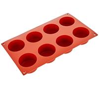 Silikomart | SF028 Molde de Silicona para Monoporciones CILINDRO, Antiadherente, 8 Cilindros, Pack de 1 Molde para Caramelos, ø 60 h 35 mm, Made in Italy