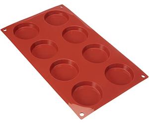 silikomart | SF029 Molde de Silicona para Monoporciones Florentinas, Antiadherente, 8 Monoporciones, Pack de 1 Molde para Tartas, Ø 60 h 12 mm, Made in Italy