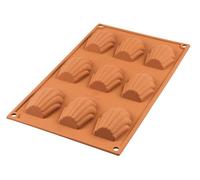 Silikomart | SF032 Molde de Silicona para Madeleine Monoporciones, Antiadherente, 9 Monoporciones, Pack de 1 Molde para Tartas, 68 x 45 mm, h 17 mm, Made in Italy