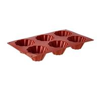 Silikomart SF034 BRIOCHETTE CANNELLATA Molde de Silicona Ø79 H 37 MM, Rojo, Alto