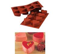 Silikomart SF040 CORAZÓN Molde de Silicona Ø60 H 35 MM, marrón, S