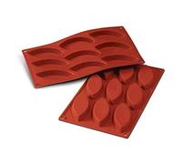 Silikomart | SF039 Molde de silicona para Monoporciones BARCHETTA, antiadherente, 9 Monoporciones, Pack de 1 Molde para tartas, 100 x 44 mm, h 15 mm, Made in Italy