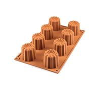 Silikomart | SF050 Molde de Silicona para Monoporciones BORDELAIS, Antiadherente, 9 cavidades, Pack de 1 Molde para Tartas, Ø 55 h 50 mm, Made in Italy