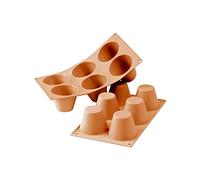 Silikomart | SF052 Molde de Silicona para Muffin Monoporciones, Antiadherente, 6 cavidades, Pack de 1 Molde para Tartas, Ø 75 h 60 mm, Made in Italy