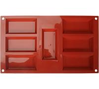 Silikomart | SF054 Molde de Silicona para Monoporciones, Antiadherente, 7 Cavidades, Pack de 1 Molde para Tartas, 95 x 45 mm, h 12 mm, Made in Italy