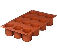 silikomart | SF098 Molde de silicona para Monoporciones CILINDRO, antiadherente, 12 Monoporciones, Pack de 1 Molde para tartas, Ø 48 mm h 50 mm, Made in Italy