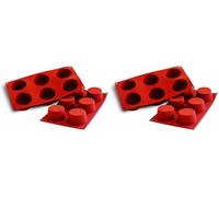 silikomart | SF102 Molde de silicona para CONFECCIÓN DE MUFFIN, Antiadherente, 6 Cavidades, Pack de 1 Molde para tartas, Ø 68 h 38 mm, Made in Italy (Paquete de 2)