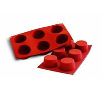 Silikomart | SF102 Molde de silicona para CONFECCIÓN DE MUFFIN, Antiadherente, 6 Cavidades, Pack de 1 Molde para tartas, Ø 68 h 38 mm, Made in Italy