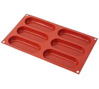 silikomart | SF103 Molde de Silicona para Monoporciones, Antiadherente, 6 cavidades, Pack de 1 Molde para Tartas, 12,7 x 4,1 cm 1,7 h