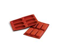 Silikomart | SF103 Molde de Silicona para Monoporciones, Antiadherente, 6 Cavidades, Pack de 1 Molde para Tartas, 12,7 x 4,1 cm 1,7 h