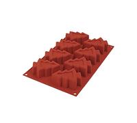 Silikomart | SF108 Molde de Silicona para Monoporciones Pino, Antiadherente, 8 Cavidades, Paquete de 10 Moldes para Tartas, 83 x 68 h 30 mm Volumen 8 x 81 ml Total: 648 ml