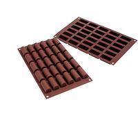 Silikomart SF129 Mini BUCHE Molde de Silicona 44x18 h 20 mm, Marrón