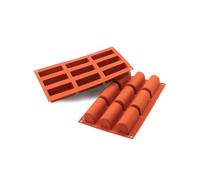 silikomart | SF130 Molde de Silicona para Monoporciones Midi BÛCHE, Antiadherente, 9 Monoporciones, Pack de 1 Molde para Tartas, 84 x 32 mm, h 35 mm, Made in Italy