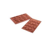 Silikomart | SF198 Molde de Silicona para Monoporciones Invierno Choco Tags, Antiadherente, Pack de 6 Moldes para Tartas, 37 x 60 h 8 mm Volumen 16 x 9 ml Tot. 144 ml