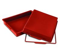 Silikomart | SFT300 Moldes de Silicona para Tartas RECTANGULAR, Antiadherente, Pack de 1 Molde Silicona Reposteria con Anillo de Seguridad, 280 x 220 mm, h 40 mm, Volumen 2,25 l, Made in Italy
