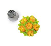 Silikomart | Tubo Flor 12, Boquilla de Acero Inoxidable para Sac a Poche, Agujero para Decoraciones Florales, Tamaño Ø 23 mm