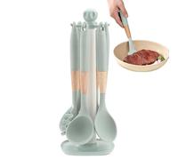 Silikon-Küchenutensiliens,7-teiliges Set mit langen Griffen, lebensmittelechts - Küchenhelfers Set zum Kochen Backen Rühren | für Zuhauses Wohnmobil Camping