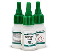silisto 3 x 20 g de pegamento instantáneo extrafuerte sujeción Top calidad, 3 unidades, transparente, 71022-3stk-