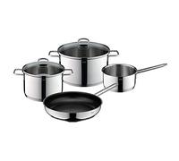 Silit Alicante Kochtopfset Induktion 4-Teilig Juego Tapa de Cristal, ollas de inducción, Acero Inoxidable Pulido, sin Revestimiento, aptas para Horno, 18/10