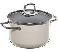 Silit Elegance Line - Olla grande (20 cm, tapa de cristal, 3,7 l, cerámica funcional, macadamia