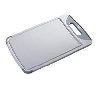 Silit -Tabla de Cortar rectangular con surco para líquidos y asa, Gris, 45 cm
