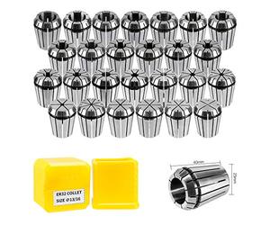 SILIVN Juego de 26 pinzas de resorte ER32 para máquina de grabado CNC y herramienta de torno de fresado, pinzas de grabado