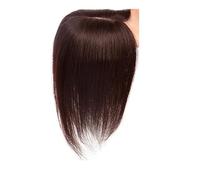Silk Base Humana Hair Topper for Spot Bald Middle Part Side Bangs Straight Lace Partial Wig 3 Clips in Hairpieces Extensions Artificial Scalp Agrega volumen del cabello (30,5 cm, marrón oscuro_13 x 15