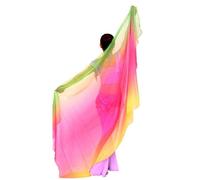 Silk Belly Dance Veil Novedad gradiente velo chal cara chal bufanda moda mujer danza vientre disfraz seda danza del vientre Toallas De Baile (Color : As the picture show-02, Size : One Size)