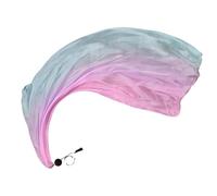 Silk Dance Veil - Flow Arts Ribbon, POI Flag Streamers | Cinta multicolor para expresión creativa, elegante accesorio de seda con colores progresivos para espectáculos de danza del vientre