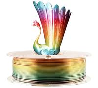 Silk Fast Color Change Rainbow Multicolor filamento de impresora 3D, 1.75 mm PLA material de impresión 3D 1 kg bobina de 2.2 libras ampliamente compatible para impresión 3D TTYT3D