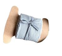 Silk Hand Tear Curled Edge Ribbon Chiffon Wedding Invitation Holding Flower Binding Transparent Scene Decoration(Color09)