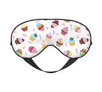Silk Like Delicious Cupcakes - Antifaz para dormir suave con estampado de magdalenas, cómodo antifaz ajustable para dormir