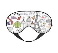 Silk Like French Paris Tour Eiffel Tower Print Soft Sleep Antifaz para dormir cómodo antifaz ajustable para dormir