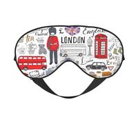 Silk Like I Love London - Antifaz para dormir suave con estampado de Londres, cómoda máscara de ojos ajustable para dormir