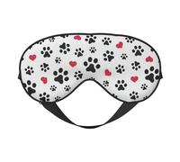 Silk Like Love - Máscara de ojos para dormir con estampado de corazón y pata de gato, suave, cómoda, ajustable, para dormir